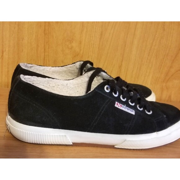Superga Black Skater Shoes Sneakers Suede Leather Unisex EU 41 Women 9.5 Men 8 - Picture 2 of 14